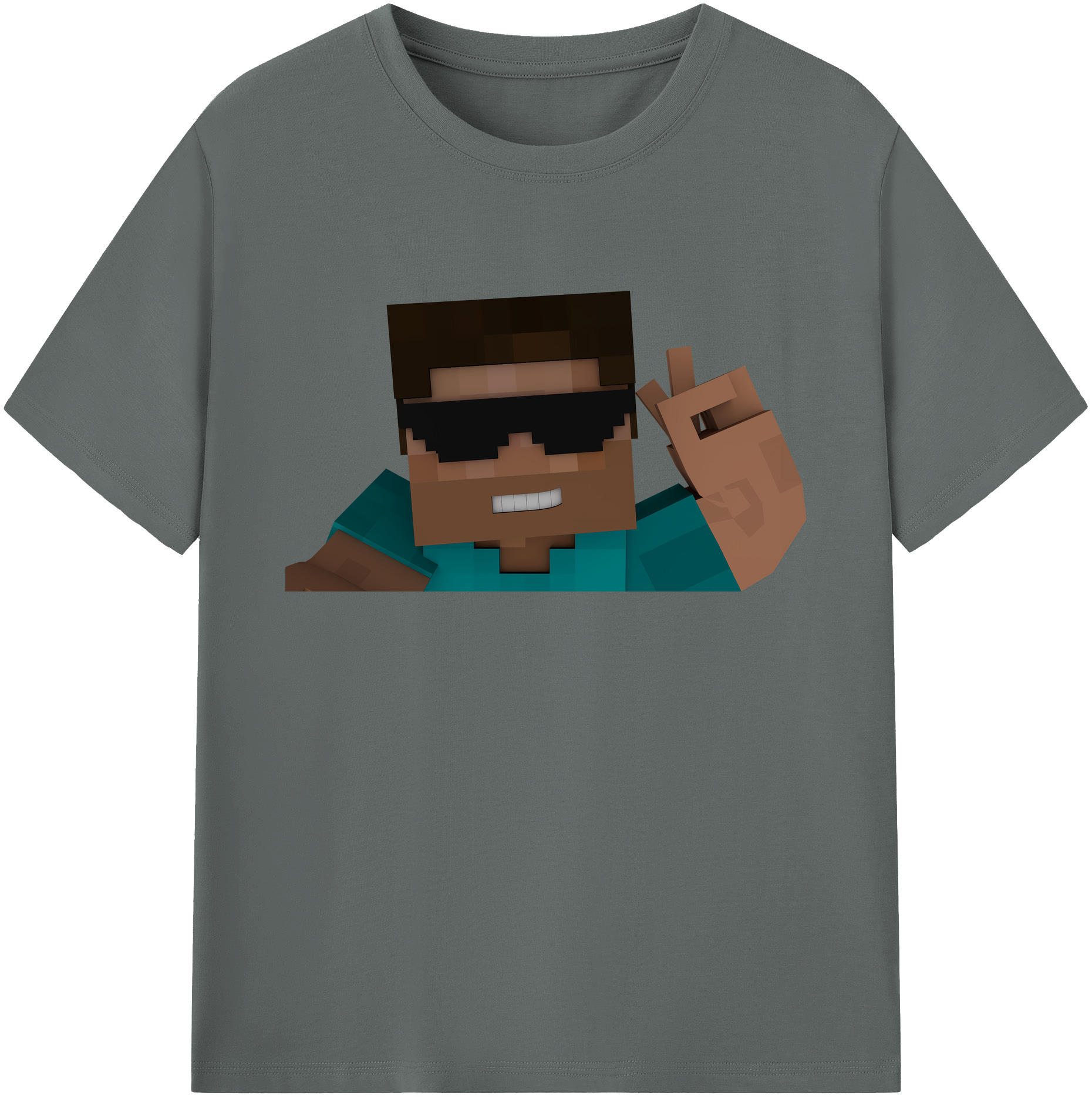 （画像用） マインクラフト ブロックの世界 Minecraft MC Block world 綿100％ メンズ半袖Tシャツ｜肌触りやわらか＆通気性